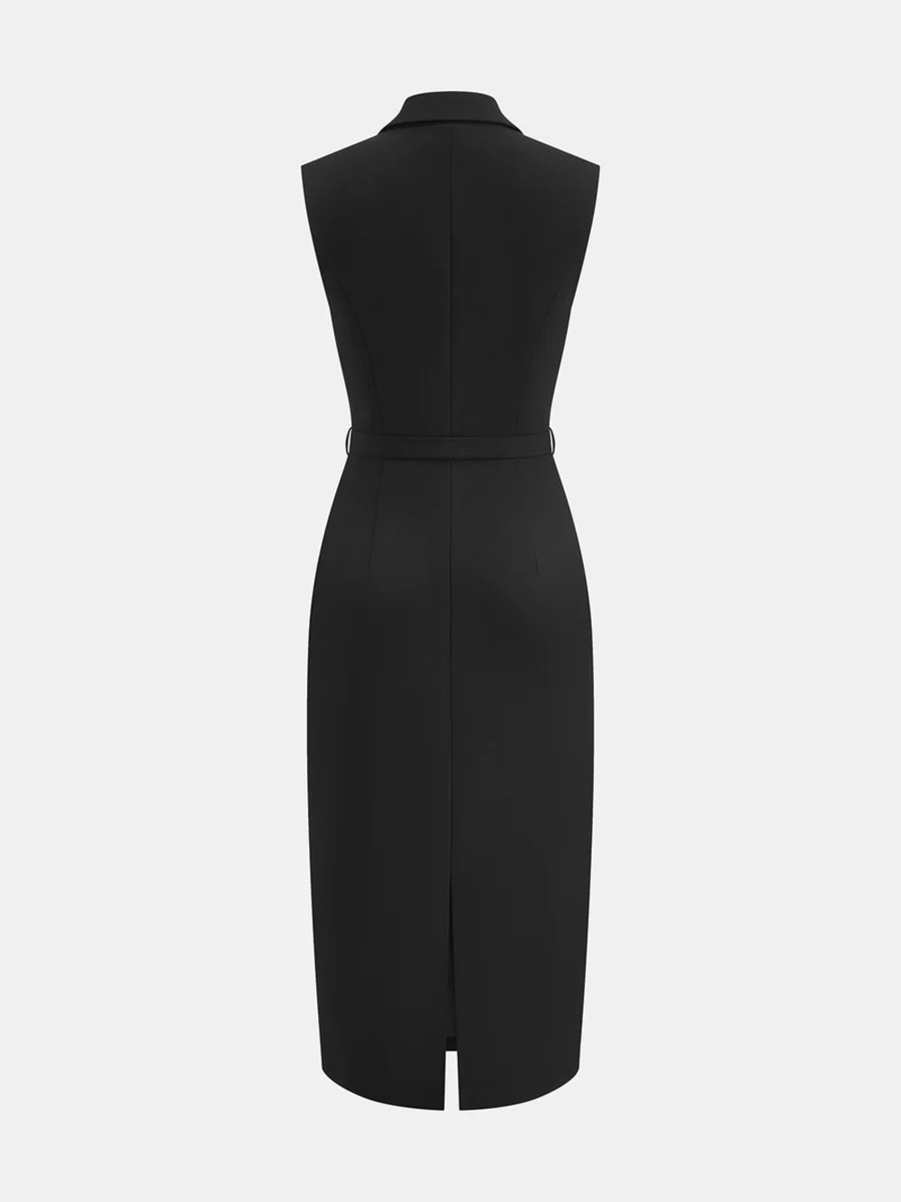 Commense Lapel Sleeveless Belted Wrap Maxi Dress - Picture 4 of 16